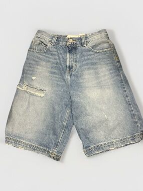 Urban Outfitters Men's Distressed Denim Shorts Jorts Classic Blue Jean BDG 28